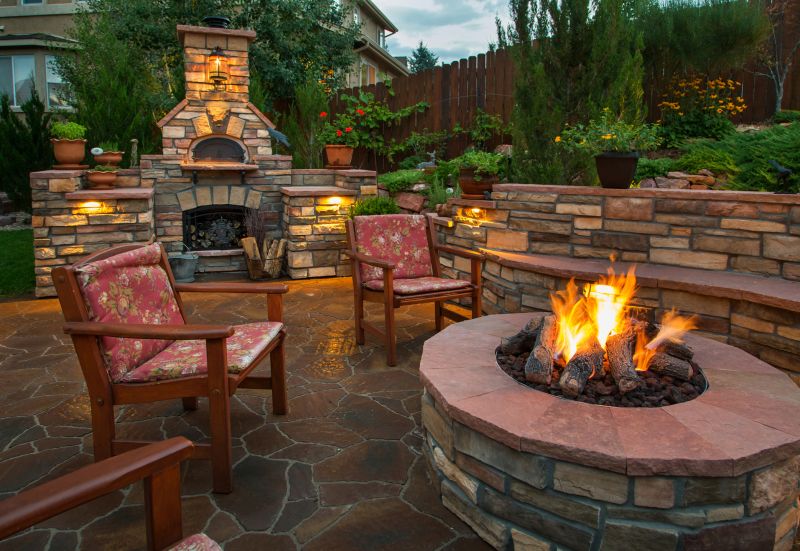 Outdoor Stone Fireplace